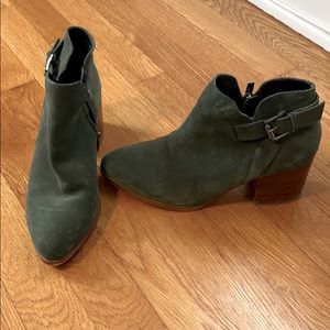 Green suede booties - not worn often